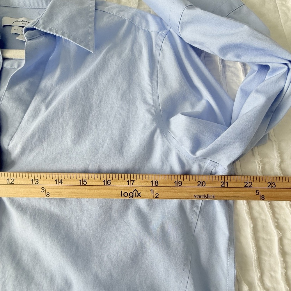 Foxcroft Button Down Shirt L No Iron Normcore New England Office Clean Girl - Picture 5 of 9